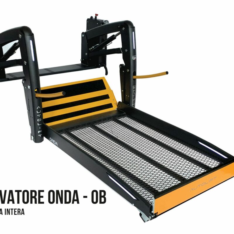 Sollevatore doppio braccio in acciaio Onda OB, piattaforma intera per disabili.
