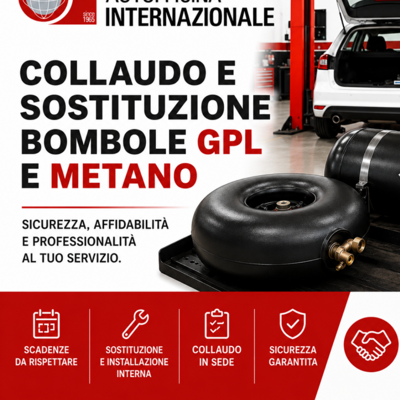 Collaudo e sostituzione bombole GPL e metano: officina internazionale